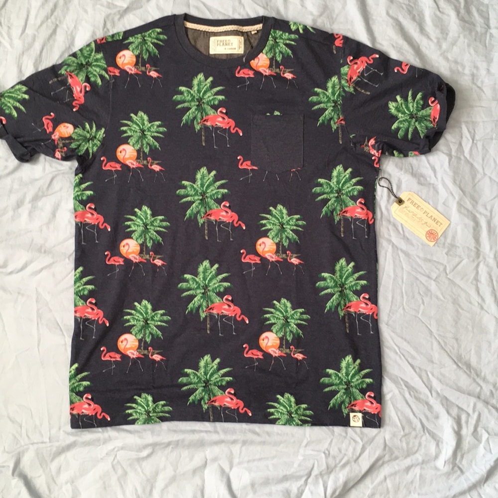 Free Planet X-Large Heather Navy pocket T-shirt